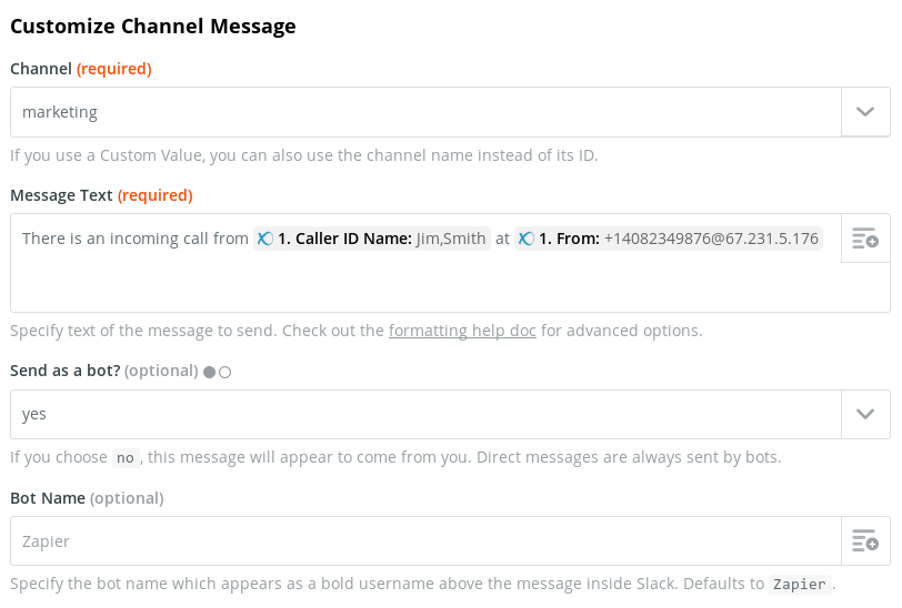 Reaction (Configure Slack)