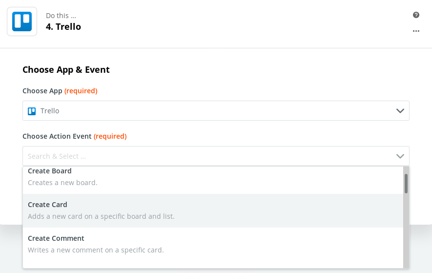 Reaction (Configure Conditional Logic and Trello board #1)