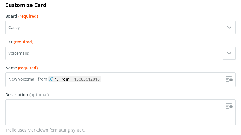Reaction (Configure Conditional Logic and Trello board #1)